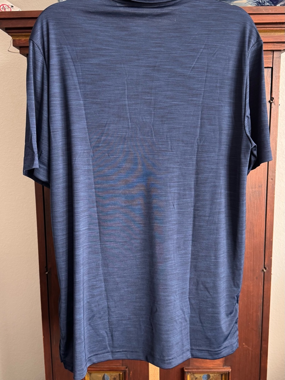 Adidas Men’s A402 Striped Golf Polo Collegiate Navy Melange Shirt NWT Size M - Picture 7 of 12